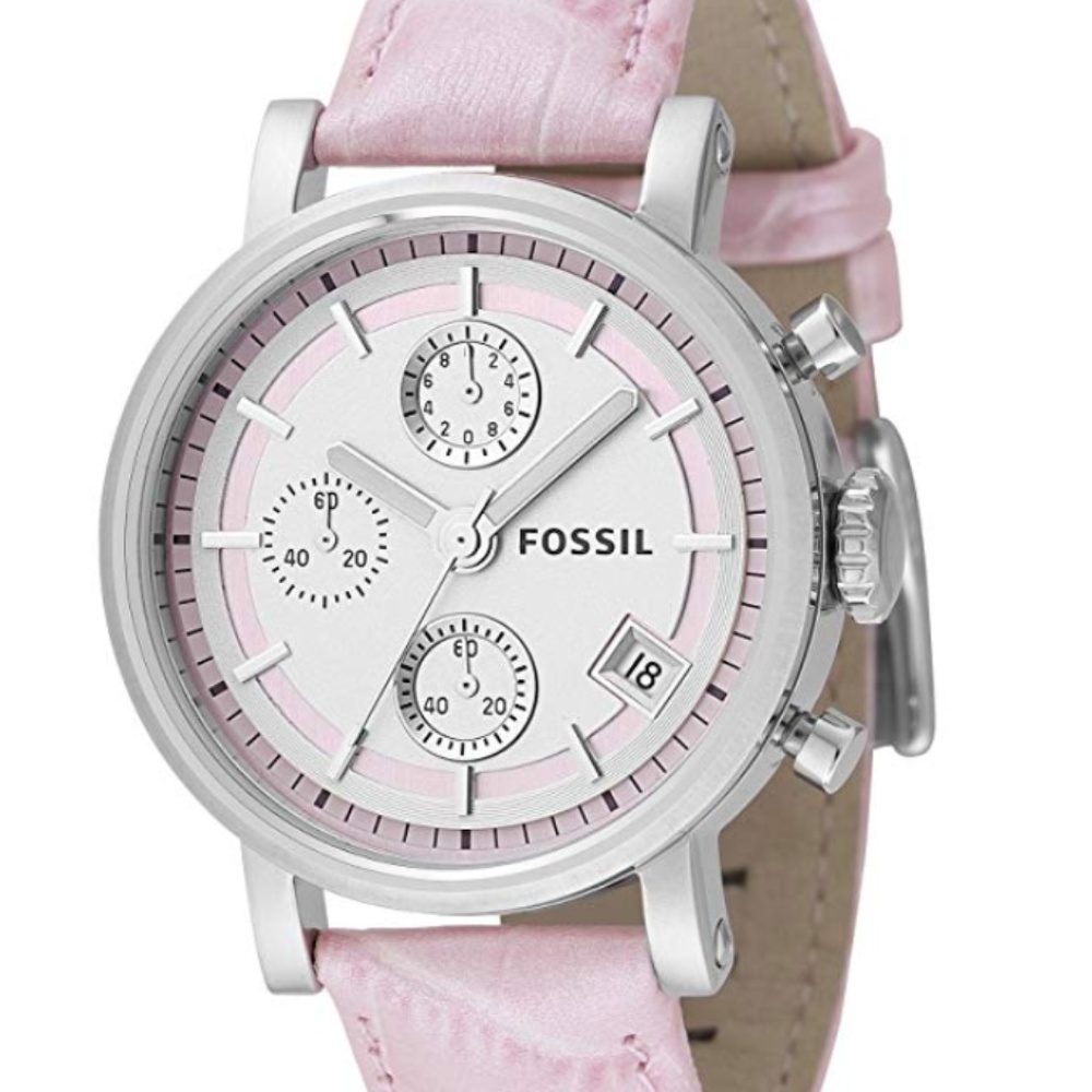 Fossil Women's ES2201 Pink Leather Watch - NWT
